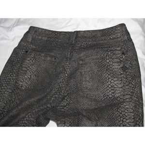 Lee Platinum Label Jean Size 8 Black Womens Snakeskin Print Skinny Perfect Fit